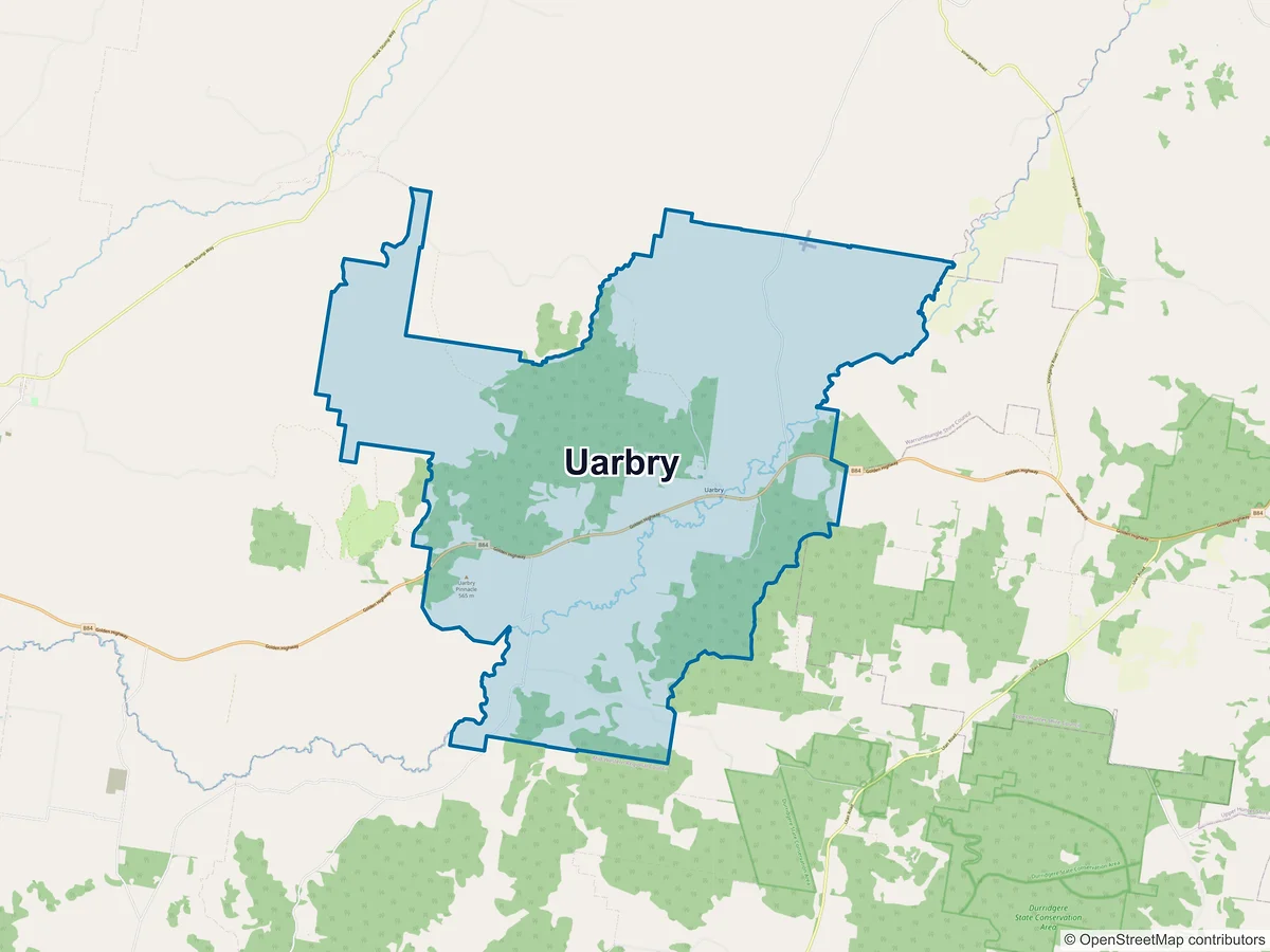 Map of Uarbry, NSW, Australia