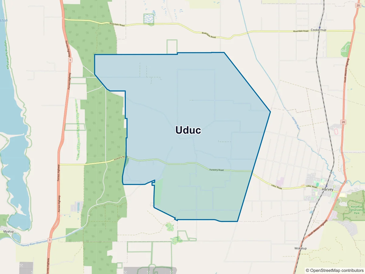 Map of Uduc, WA, Australia
