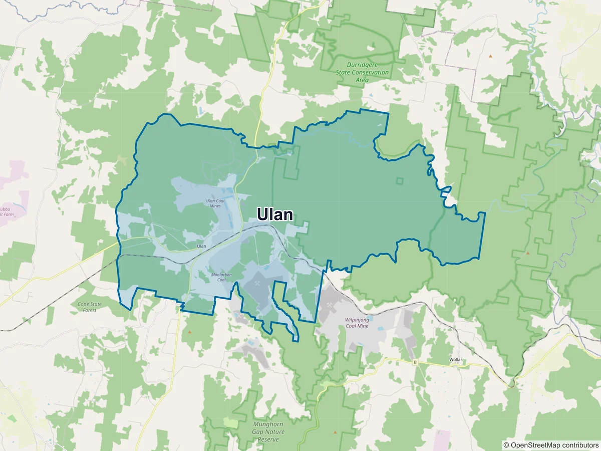 Map of Ulan, NSW, Australia