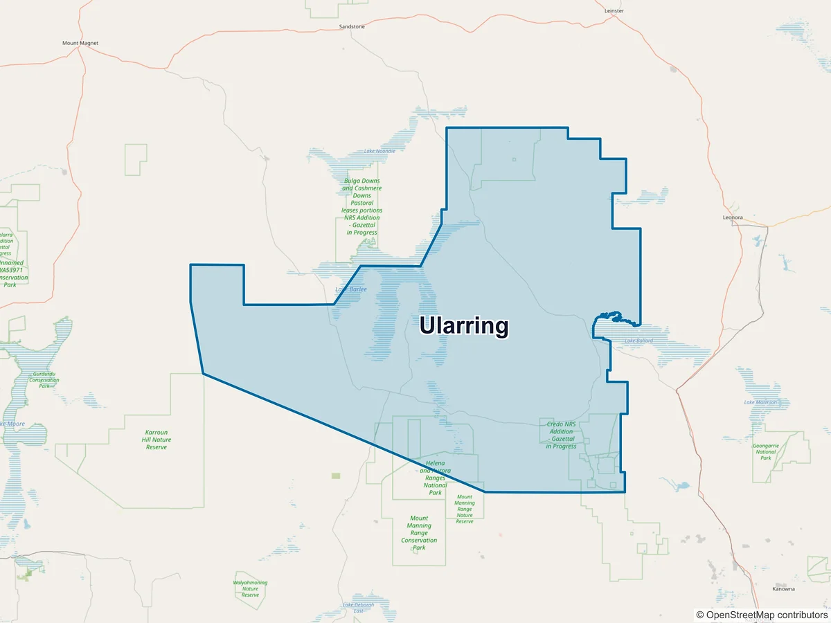 Map of Ularring, WA, Australia