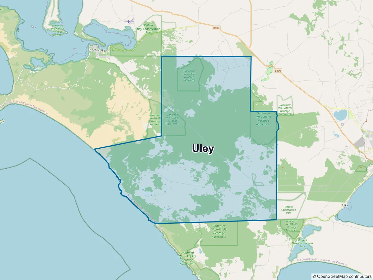 Map of Uley, SA, Australia