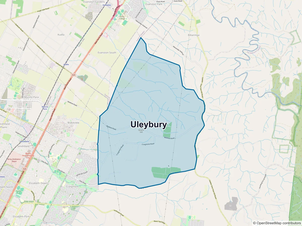 Map of Uleybury, SA, Australia