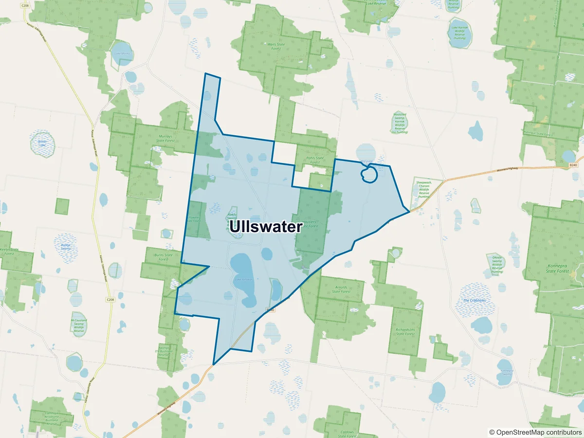 Map of Ullswater, VIC, Australia