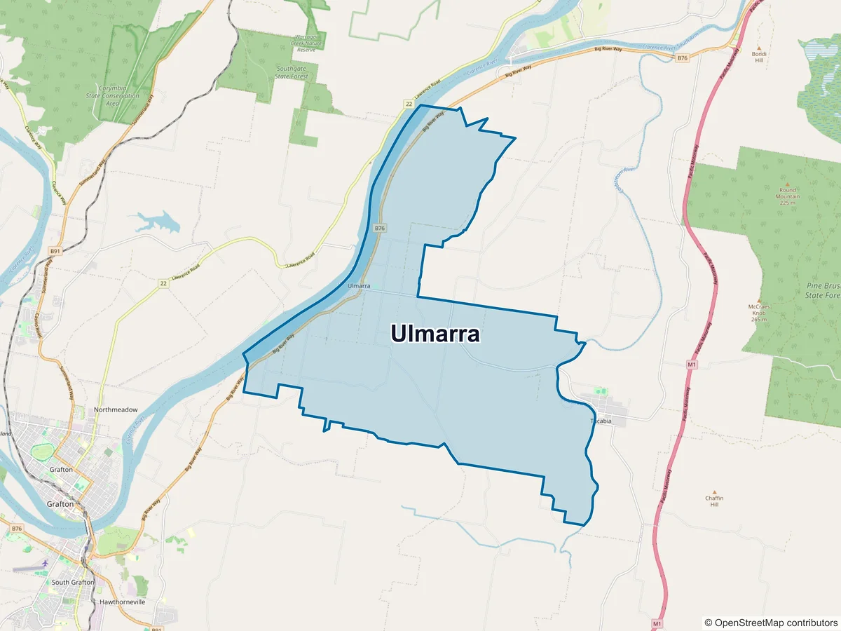 Map of Ulmarra, NSW, Australia