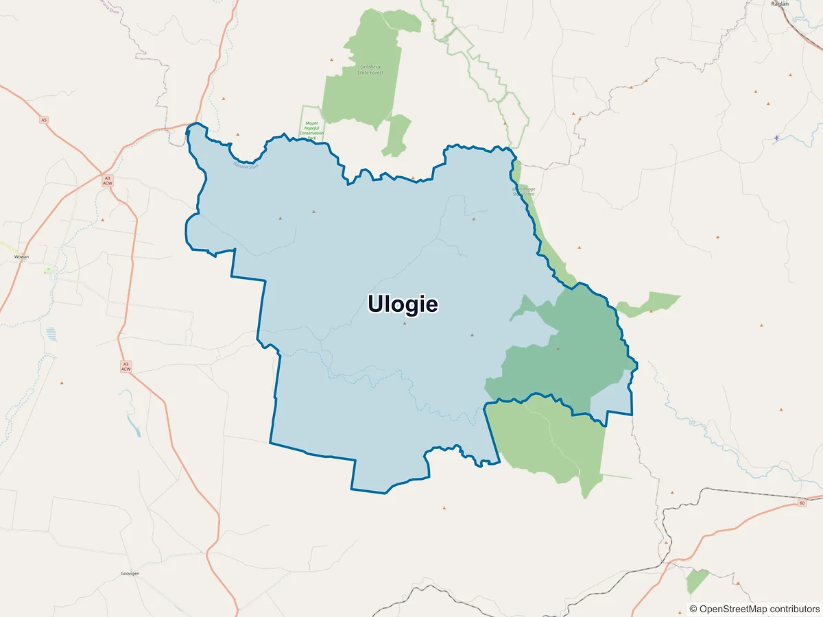 Map of Ulogie, QLD, Australia