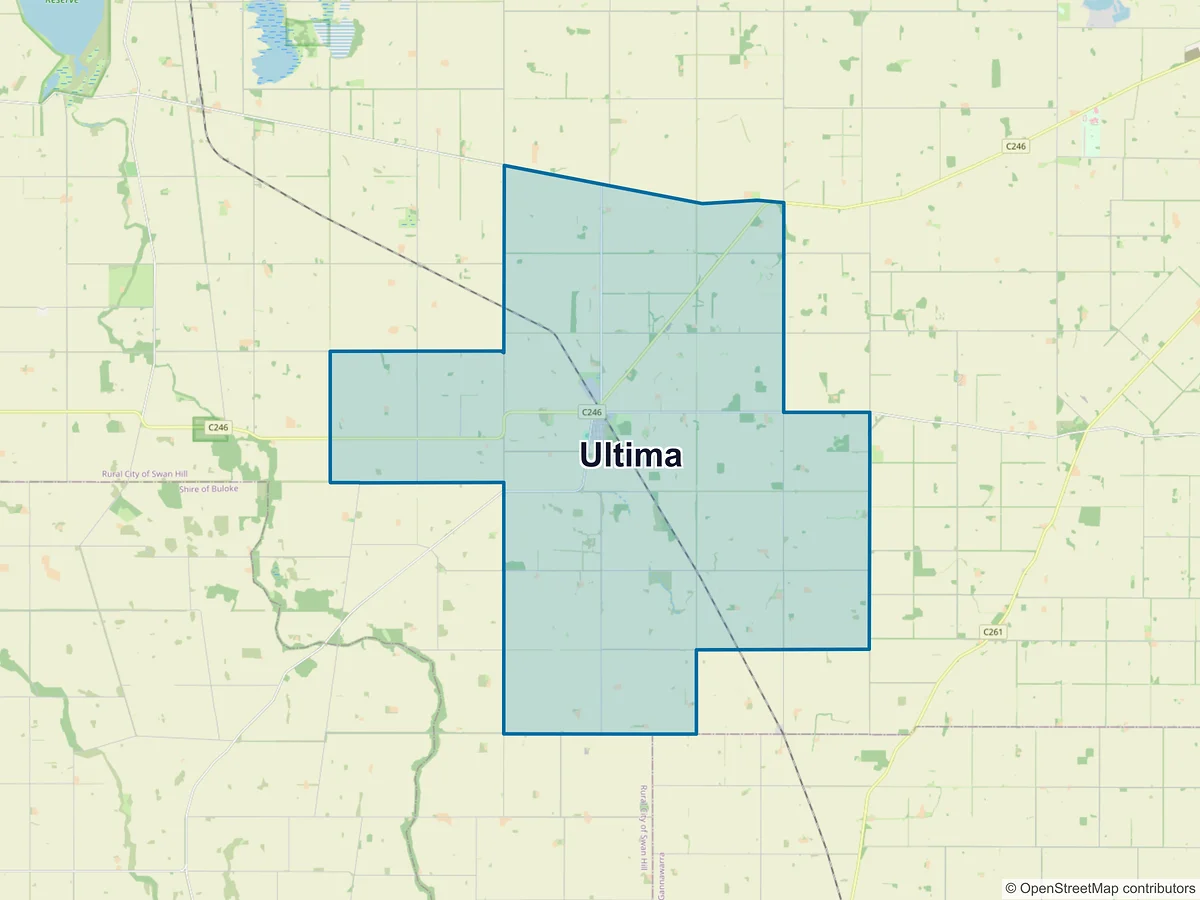 Map of Ultima, VIC, Australia