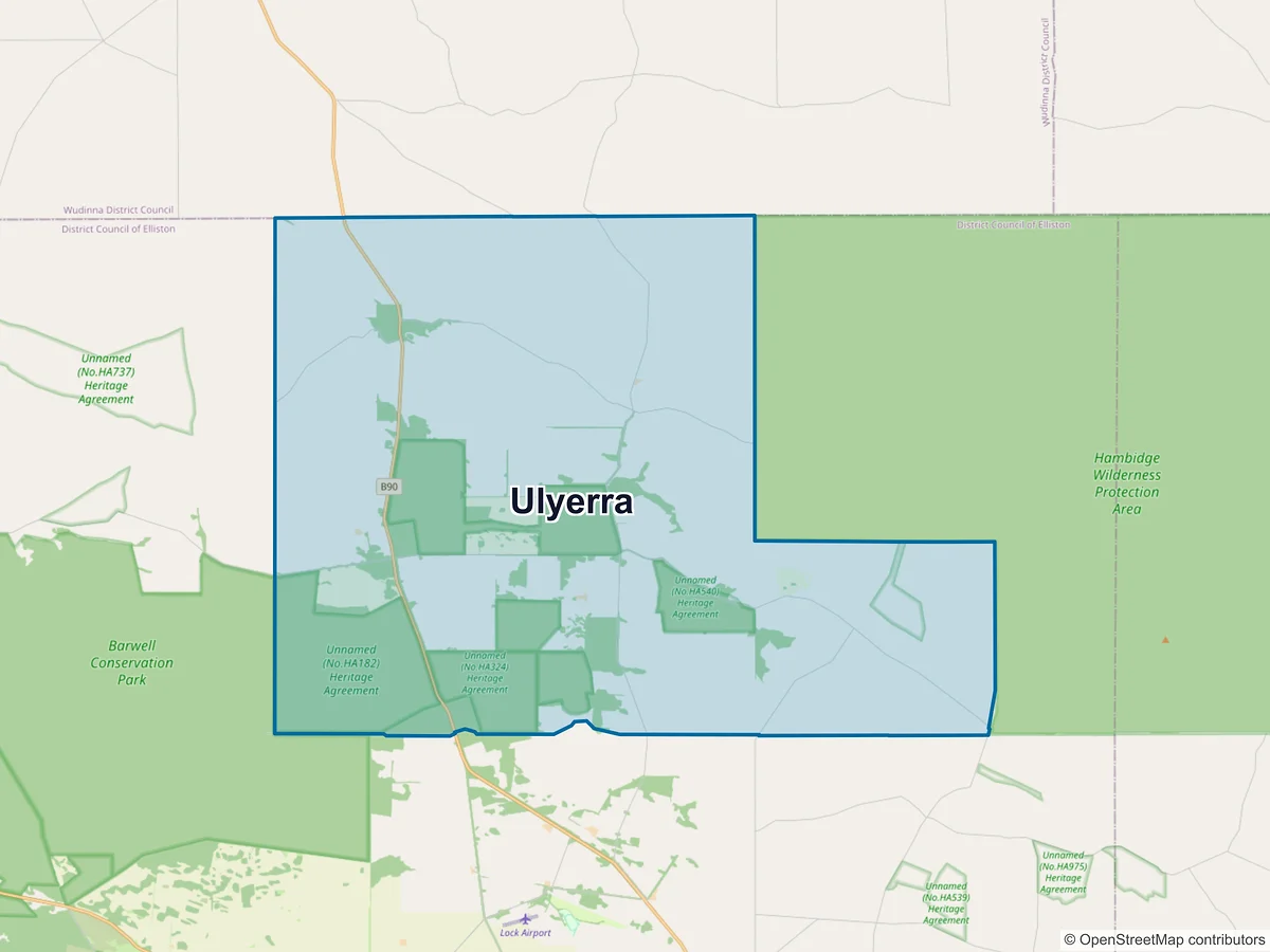Map of Ulyerra, SA, Australia