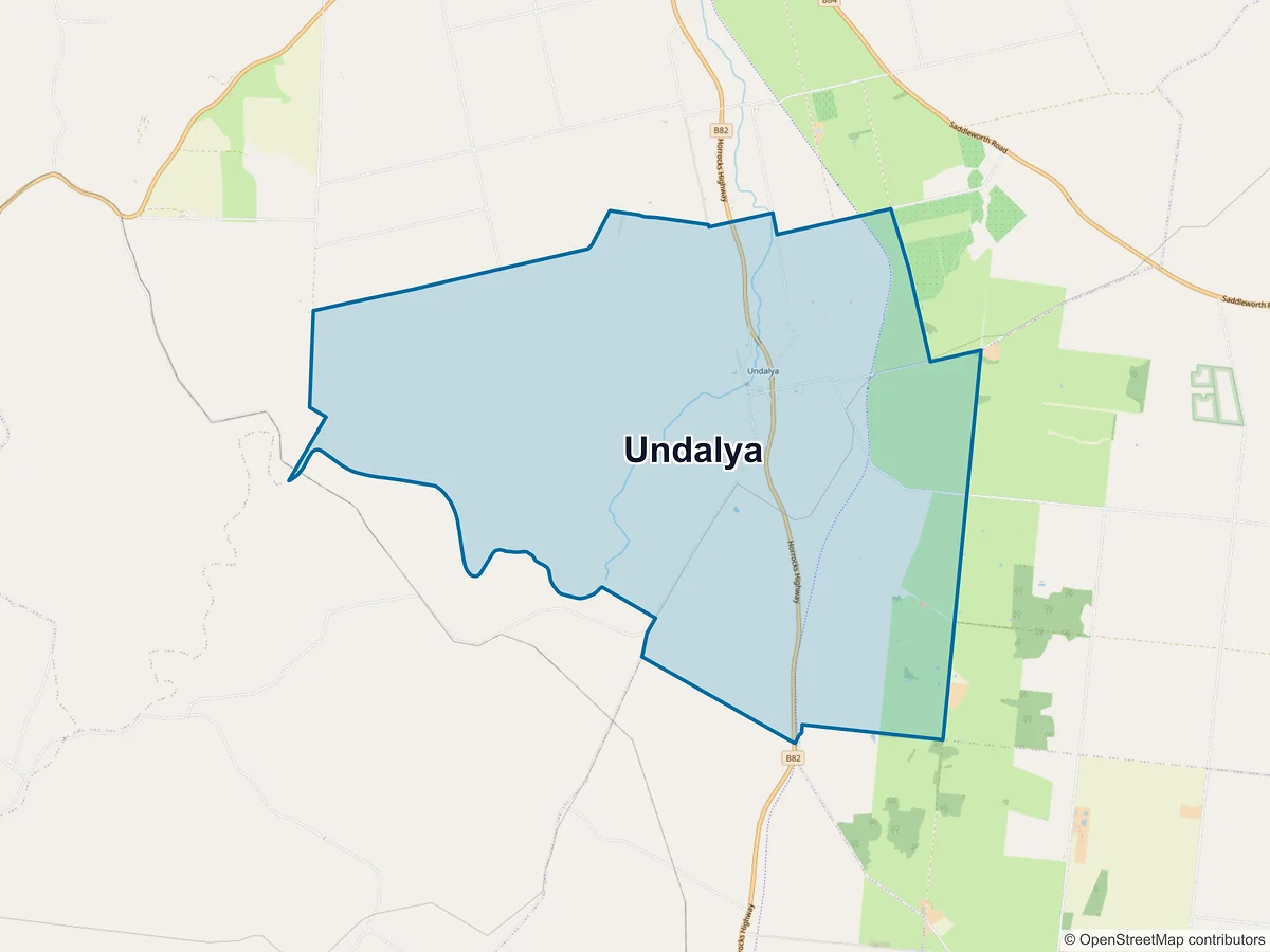 Map of Undalya, SA, Australia