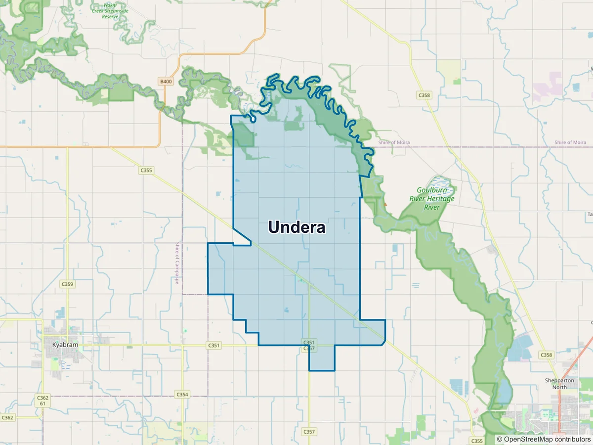 Map of Undera, VIC, Australia