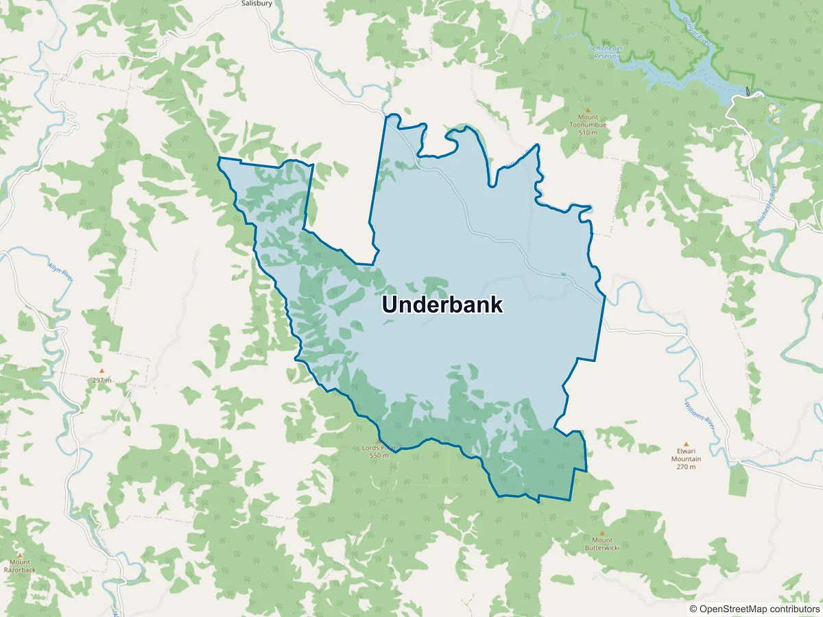 Map of Underbank, NSW, Australia