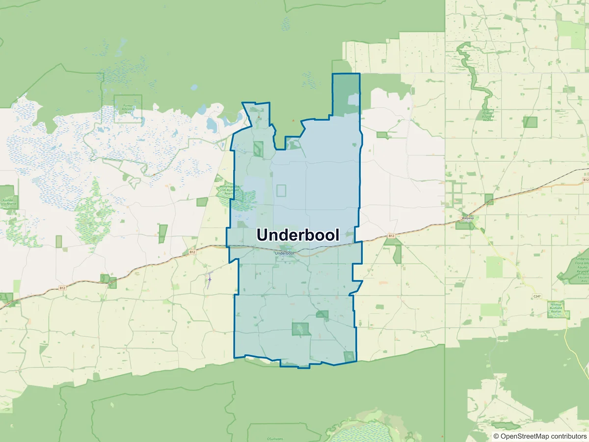 Map of Underbool, VIC, Australia