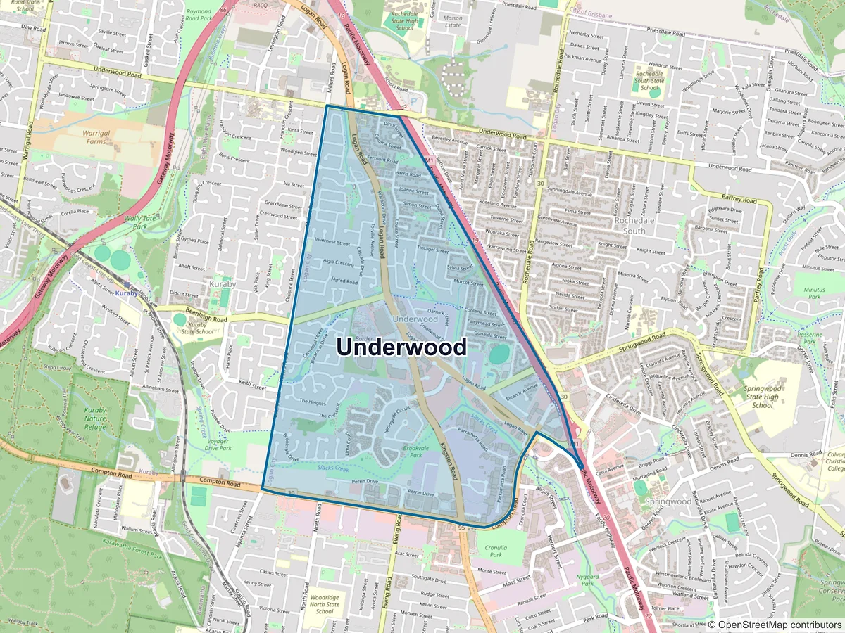 Map of Underwood, QLD, Australia