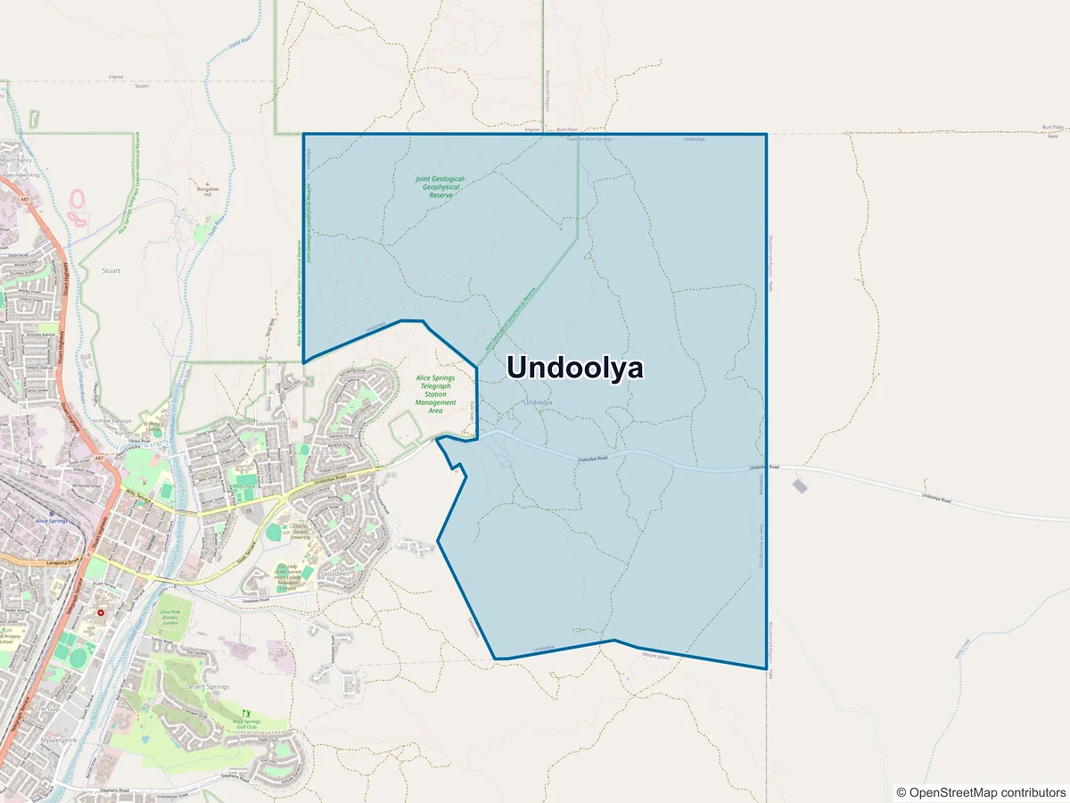 Map of Undoolya, NT, Australia