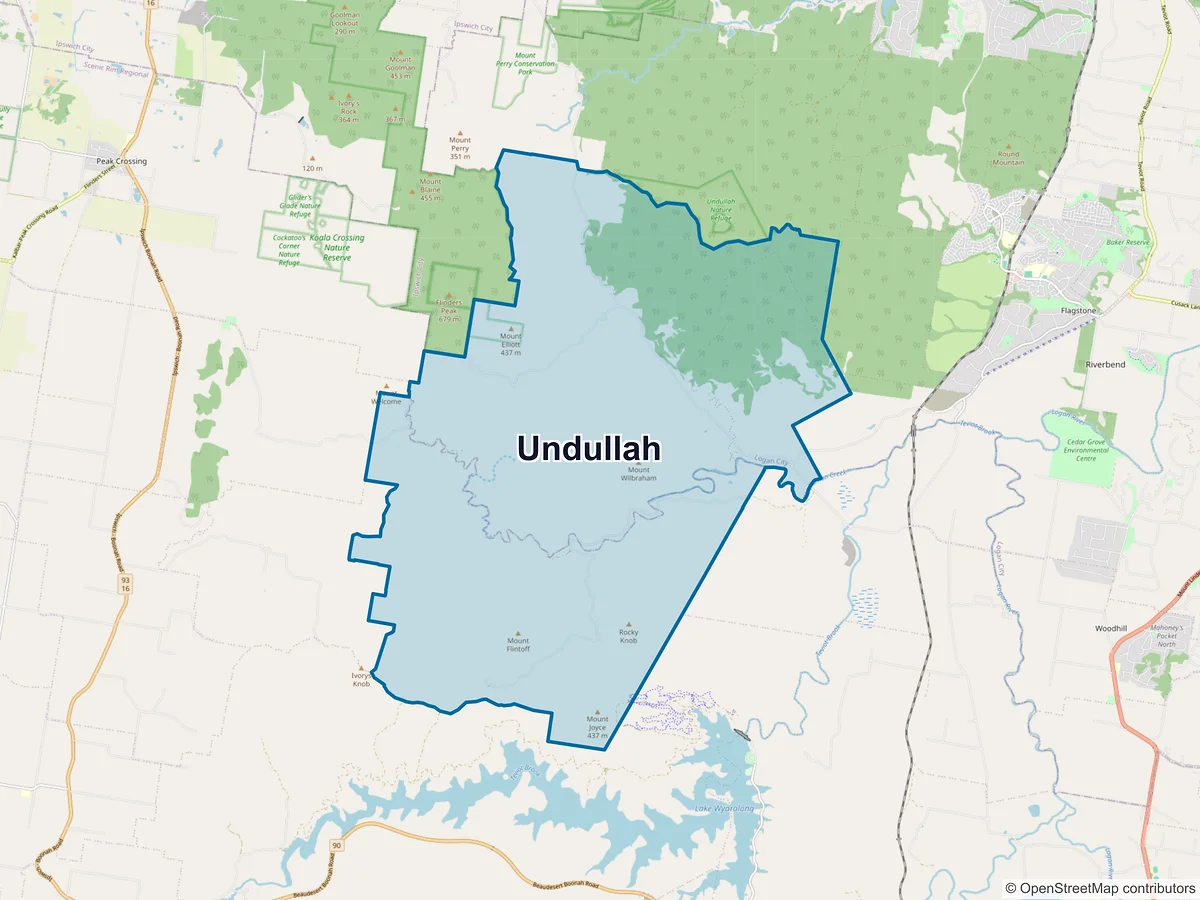 Map of Undullah, QLD, Australia