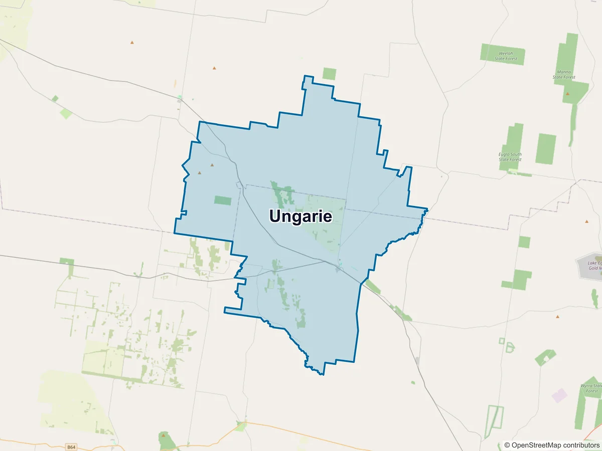 Map of Ungarie, NSW, Australia