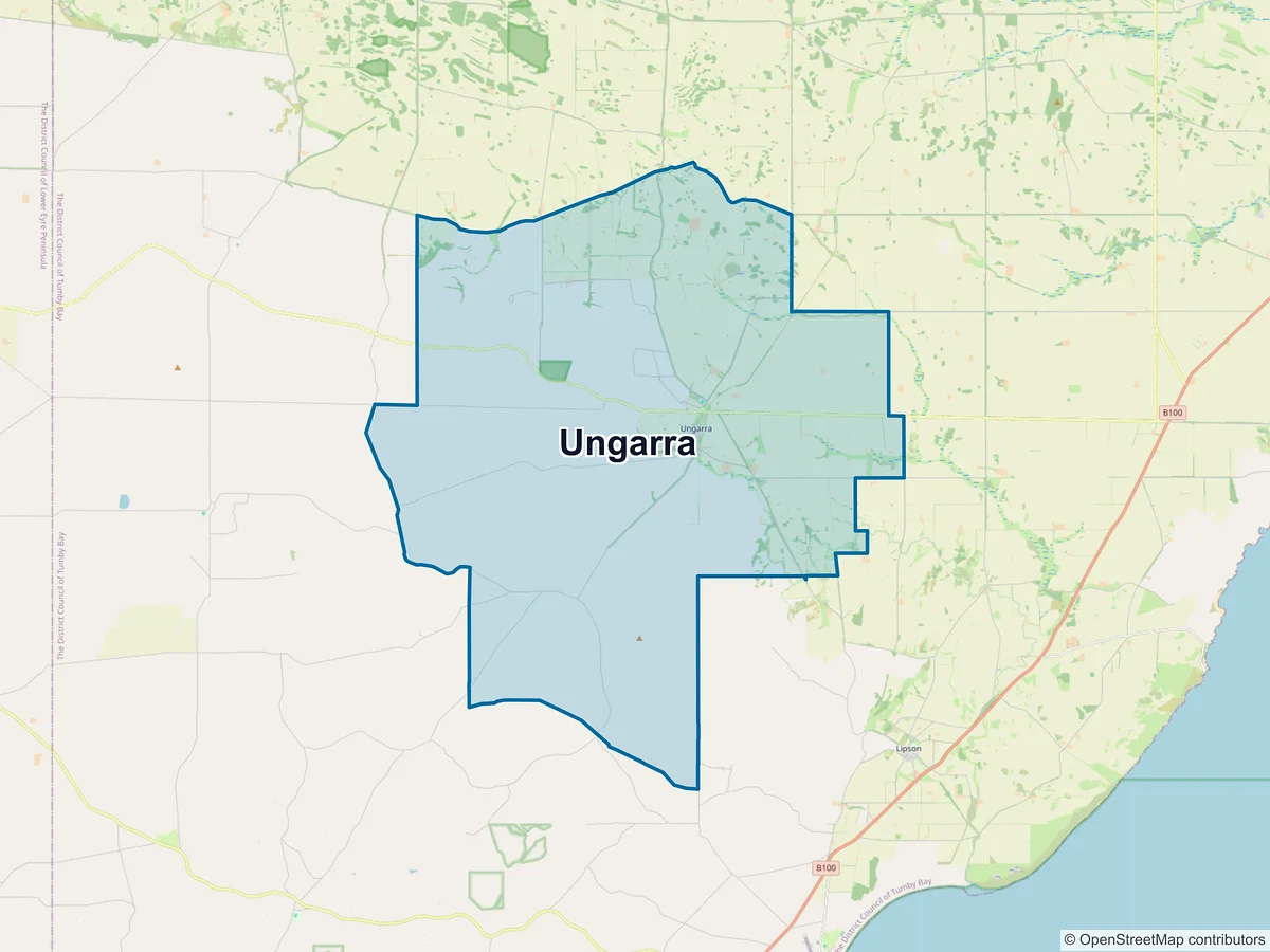 Map of Ungarra, SA, Australia