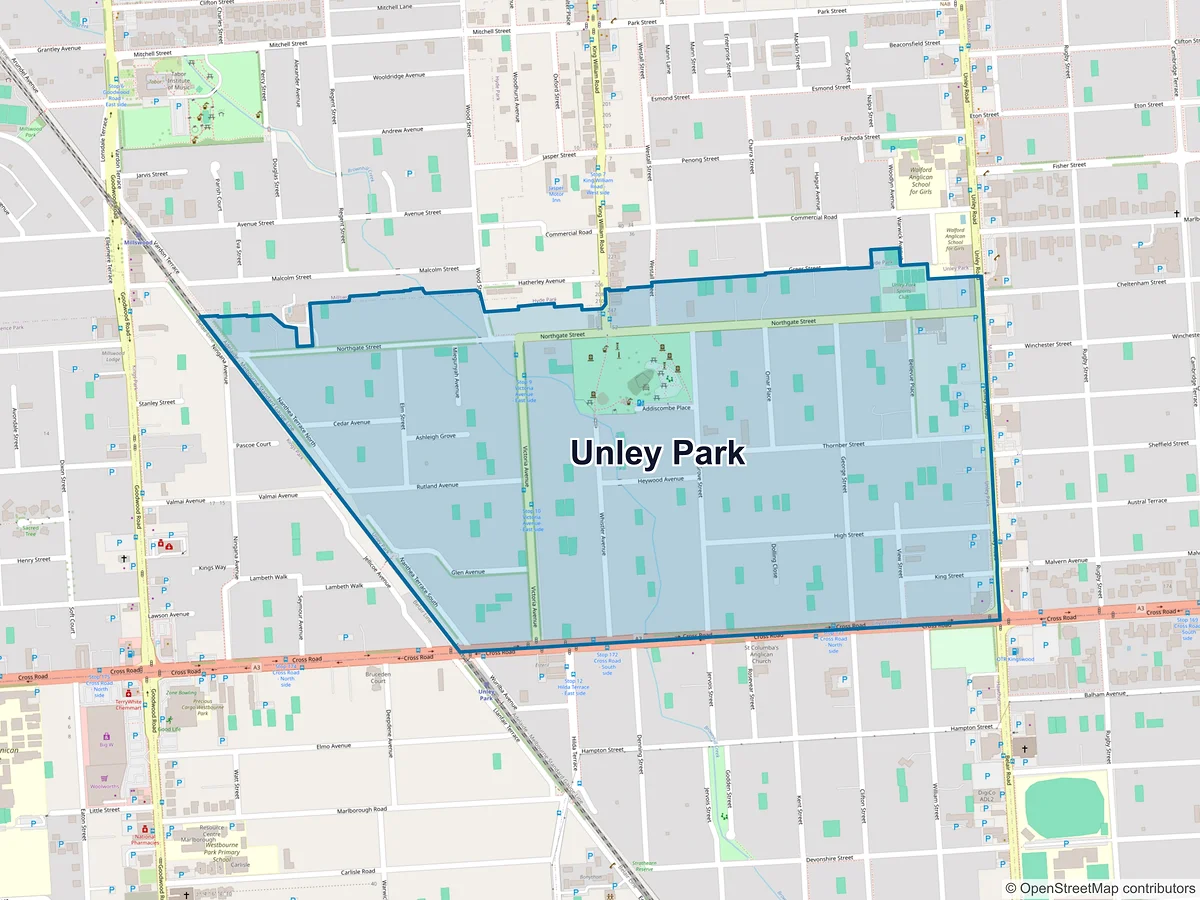 Map of Unley Park, SA, Australia