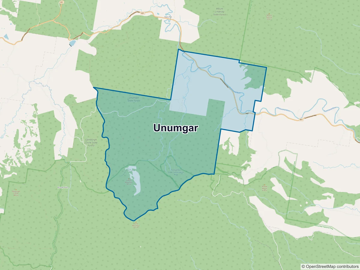 Map of Unumgar, NSW, Australia
