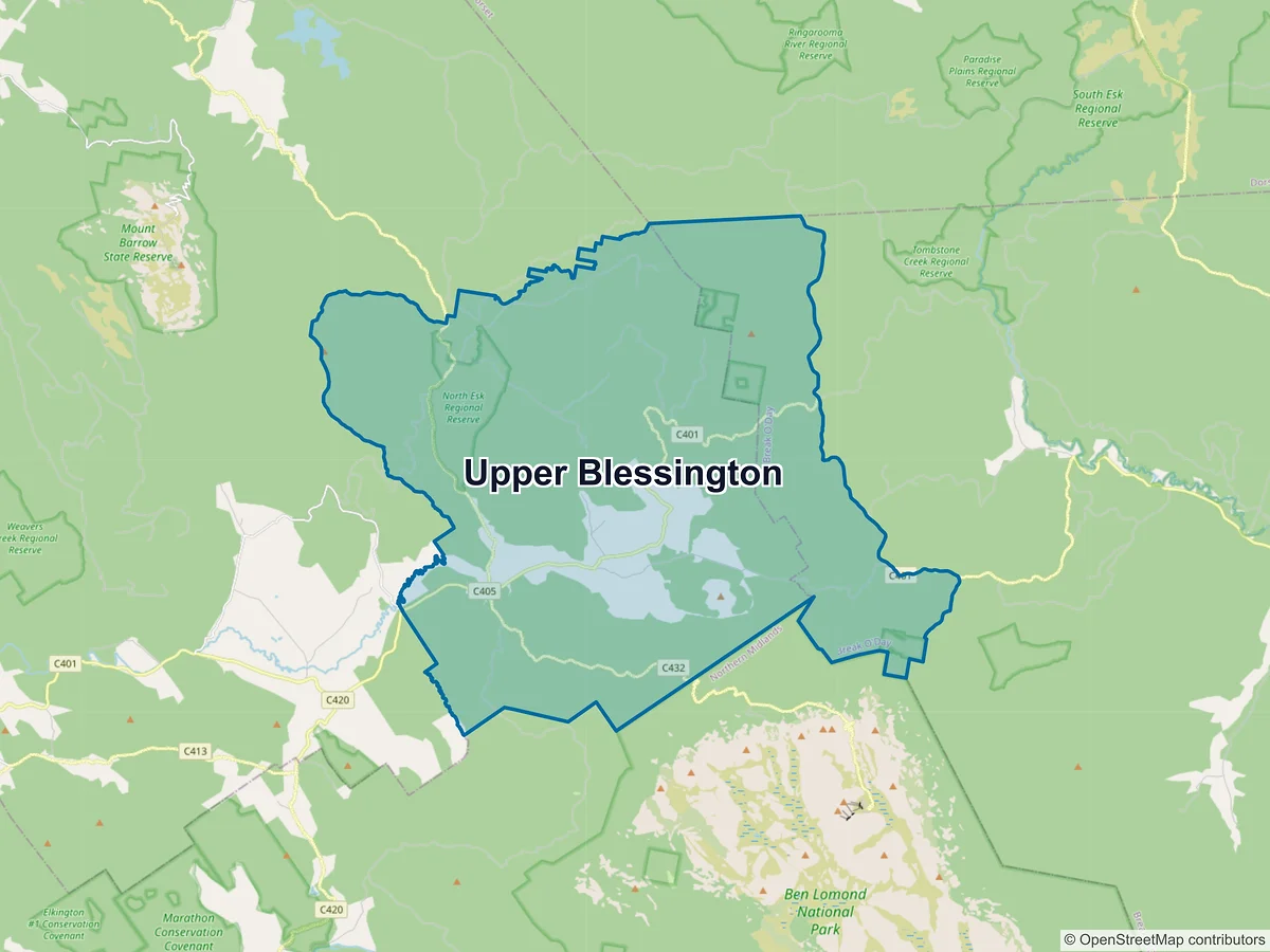 Map of Upper Blessington, TAS, Australia