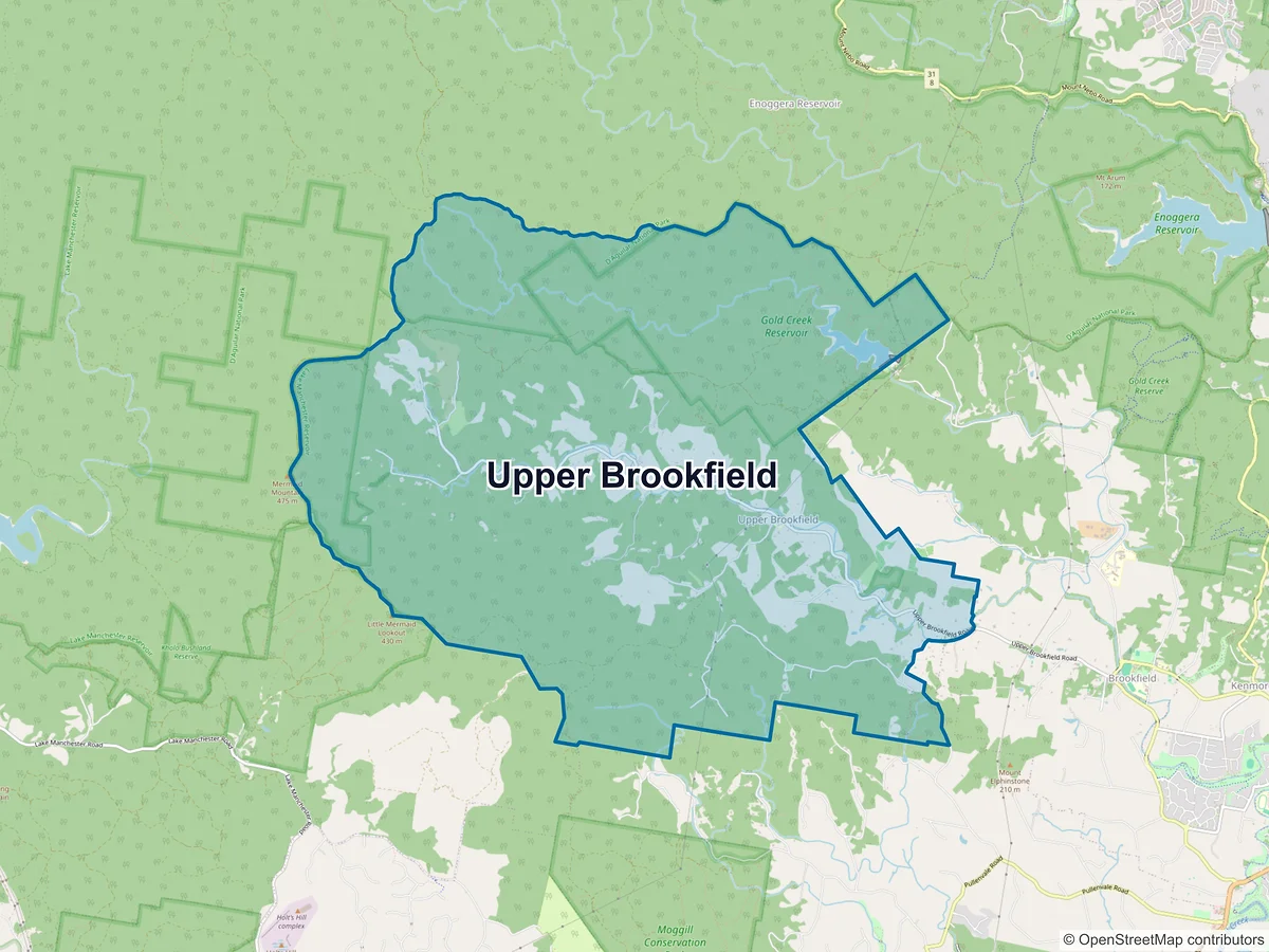 Map of Upper Brookfield, QLD, Australia