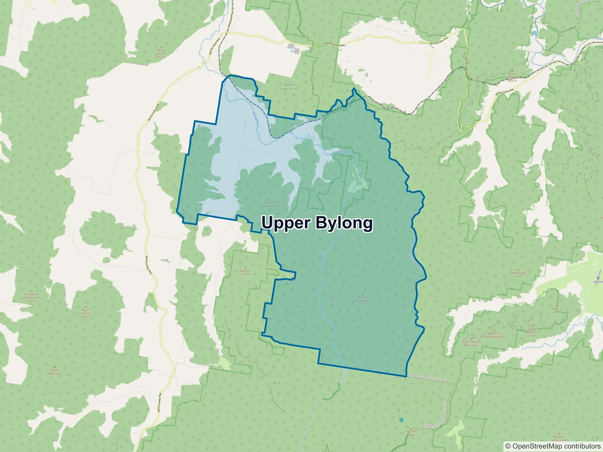 Map of Upper Bylong, NSW, Australia