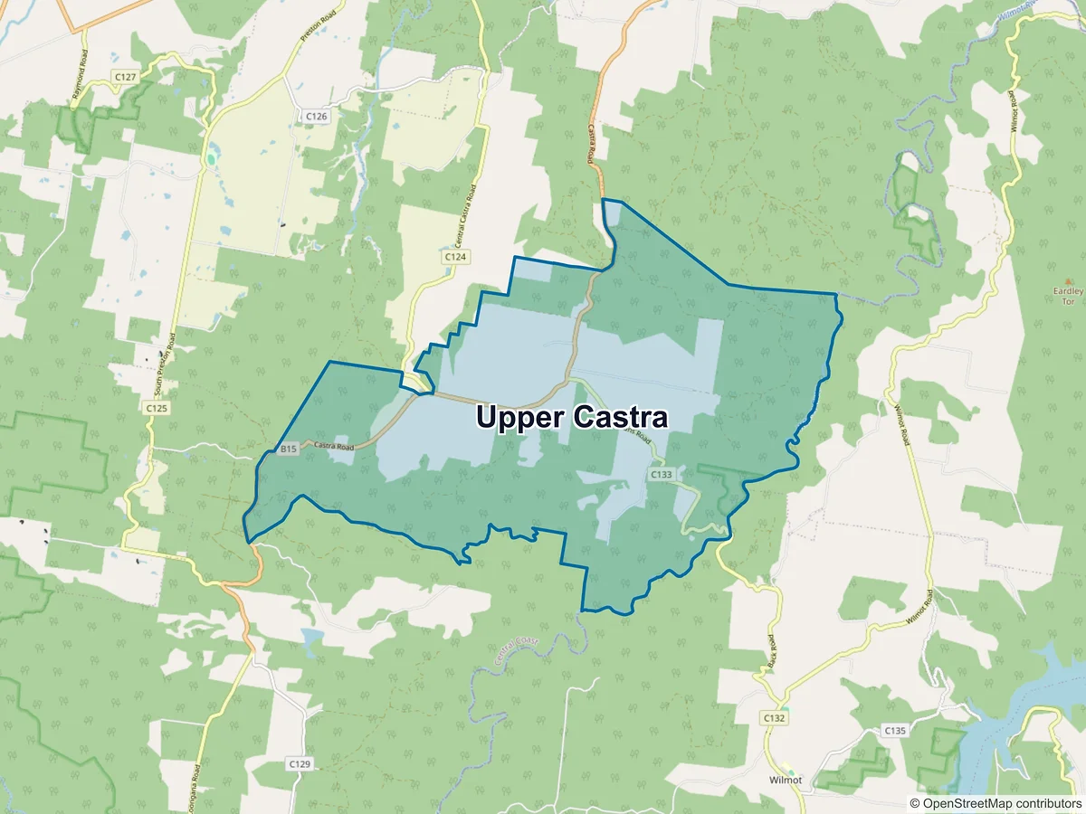 Map of Upper Castra, TAS, Australia