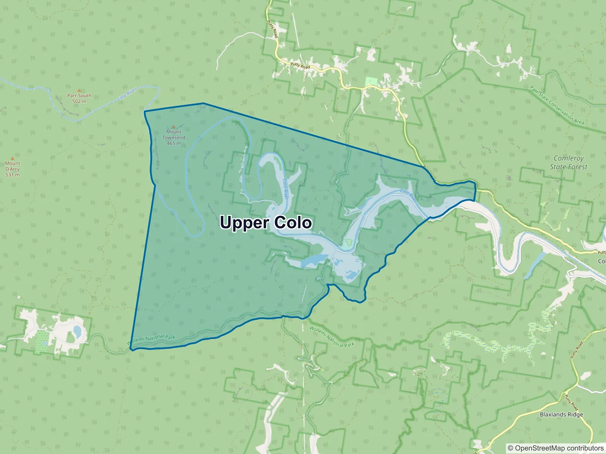 Map of Upper Colo, NSW, Australia