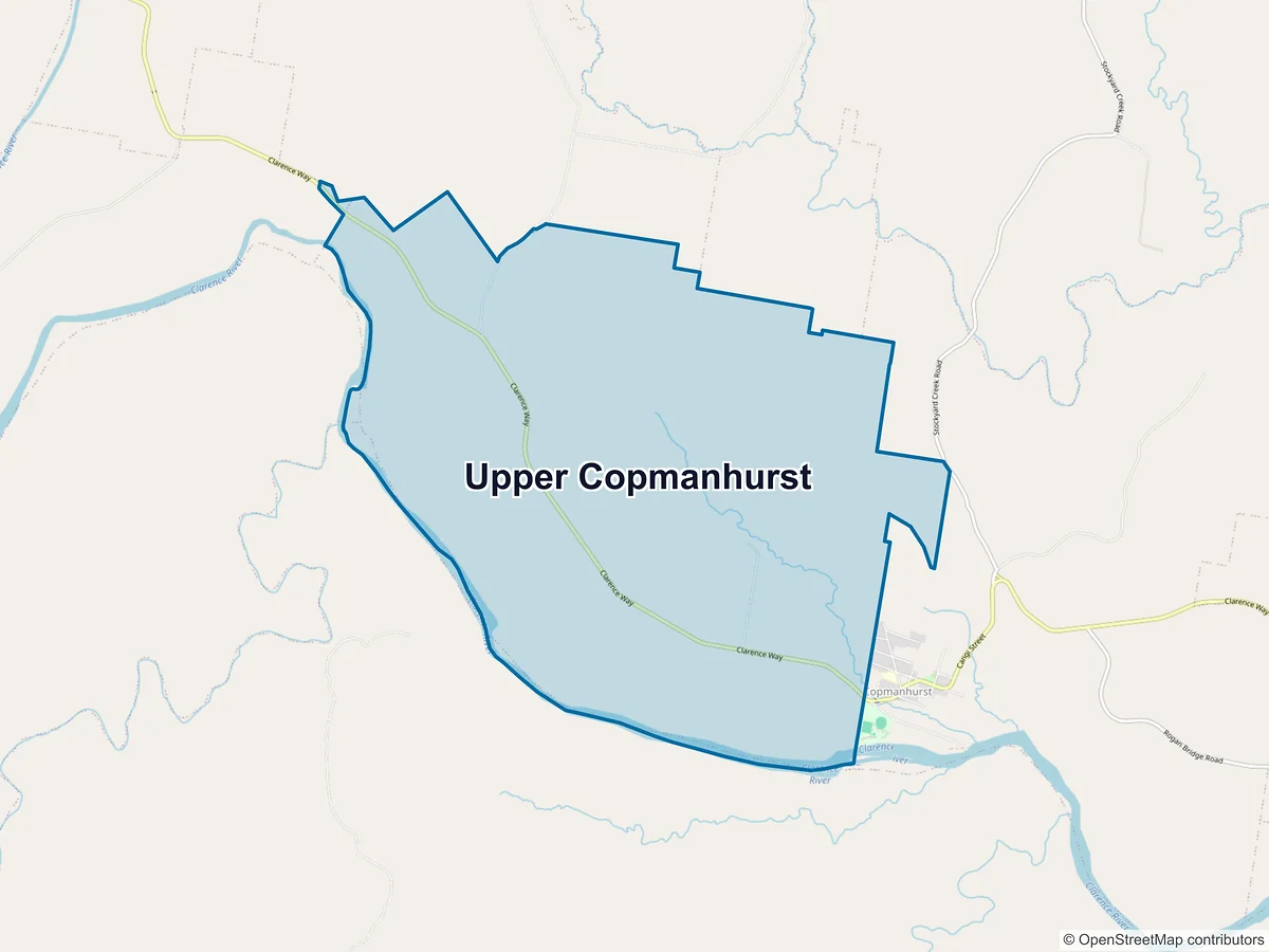 Map of Upper Copmanhurst, NSW, Australia