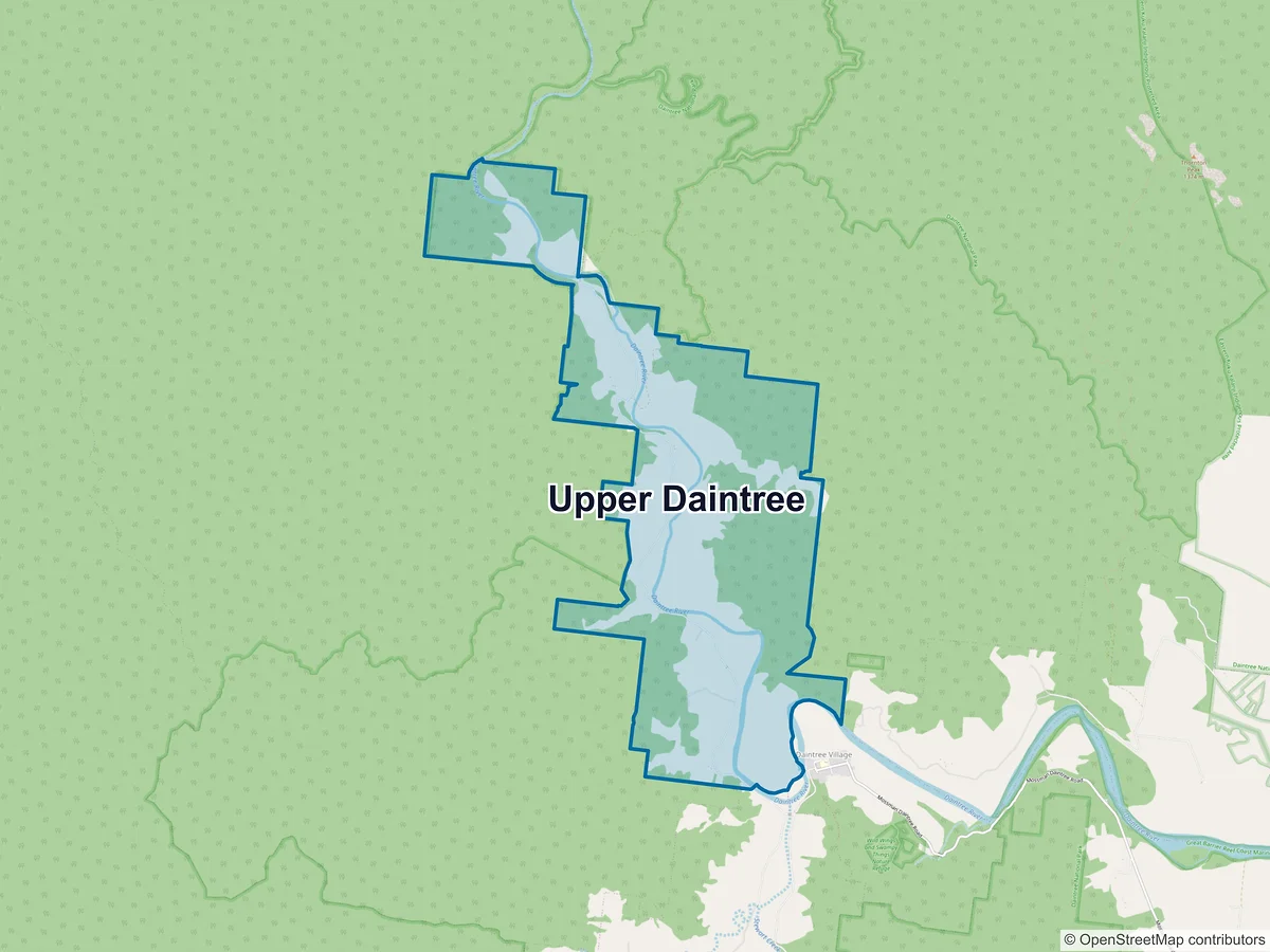 Map of Upper Daintree, QLD, Australia