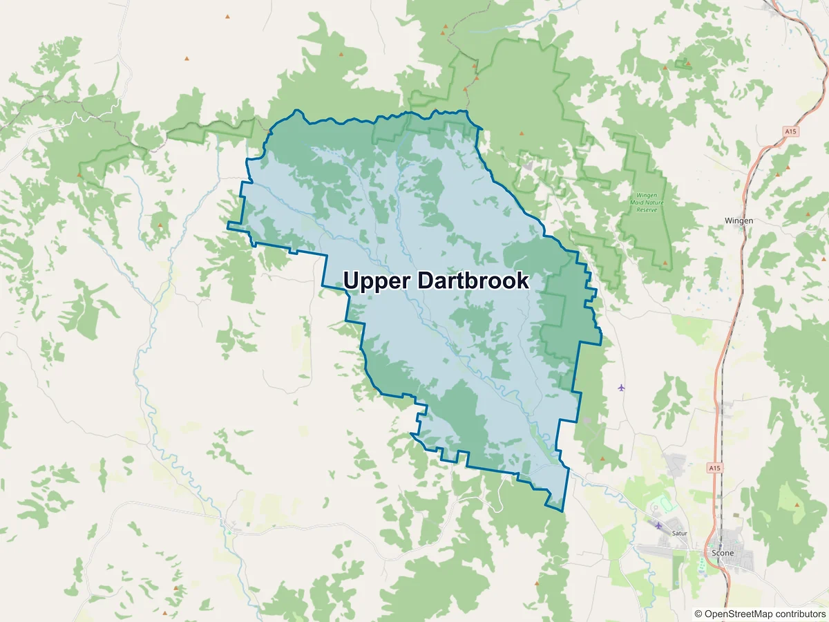 Map of Upper Dartbrook, NSW, Australia