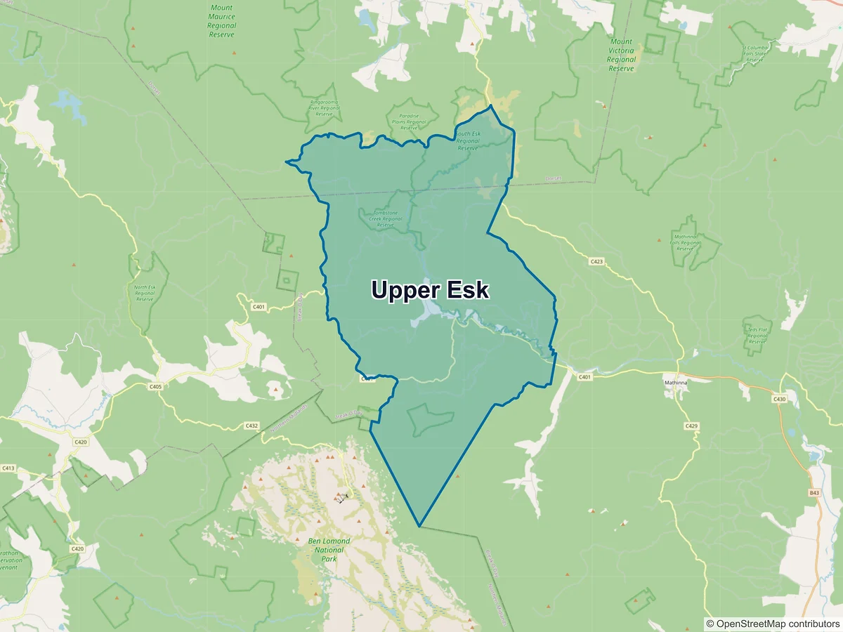 Map of Upper Esk, TAS, Australia