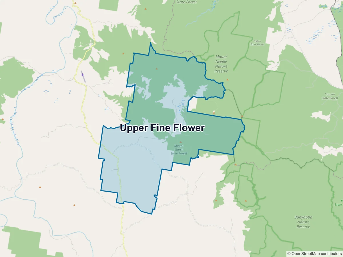 Map of Upper Fine Flower, NSW, Australia