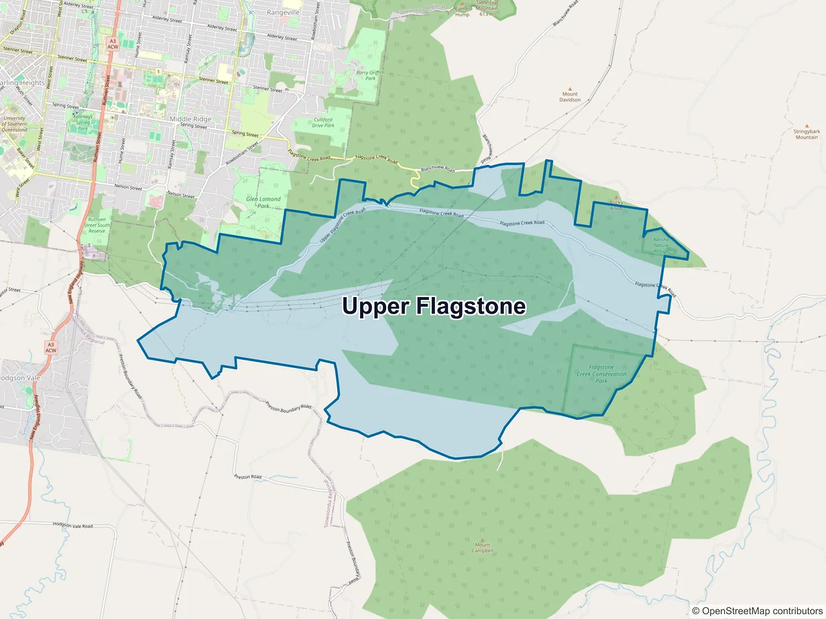 Map of Upper Flagstone, QLD, Australia