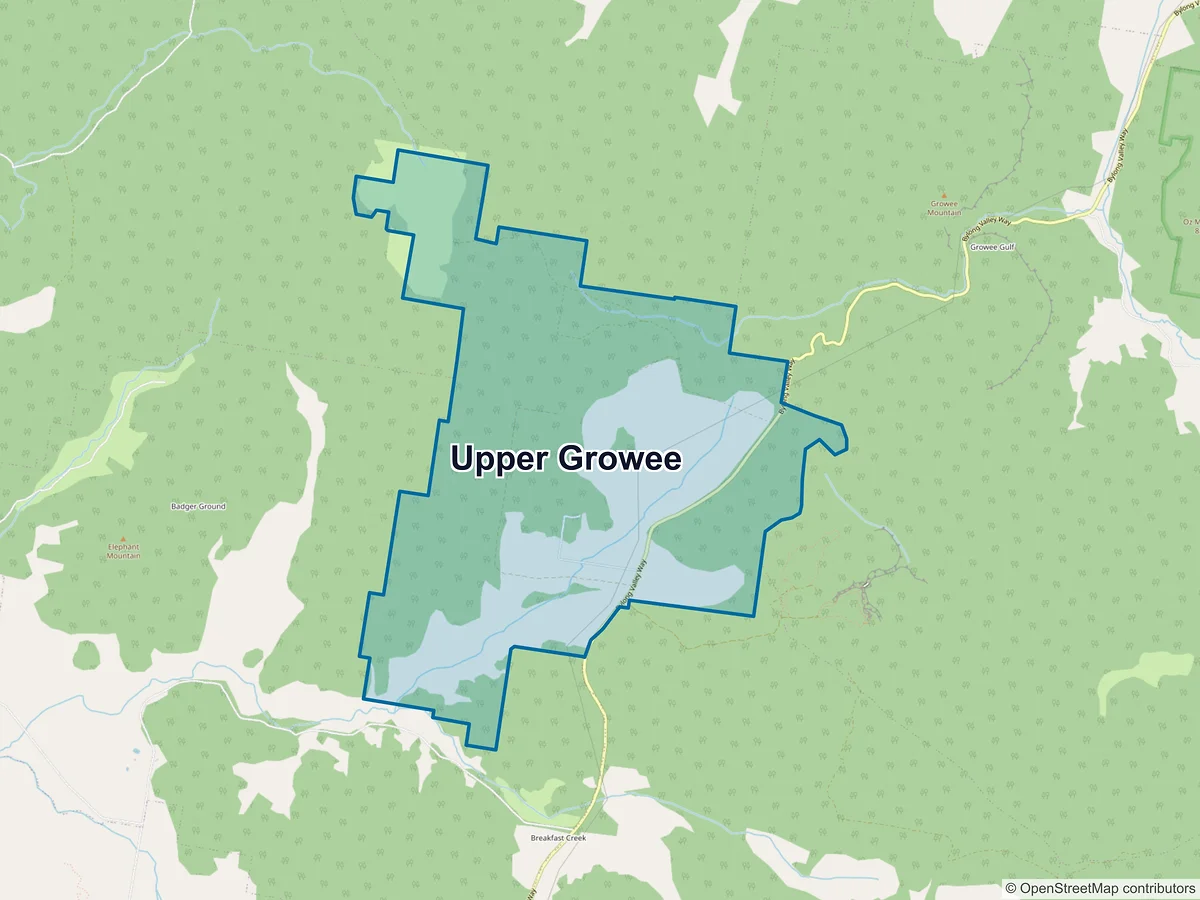 Map of Upper Growee, NSW, Australia