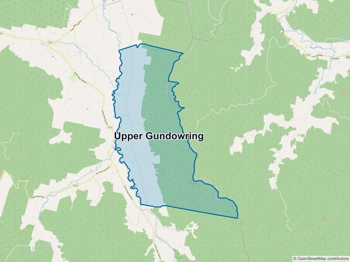 Map of Upper Gundowring, VIC, Australia