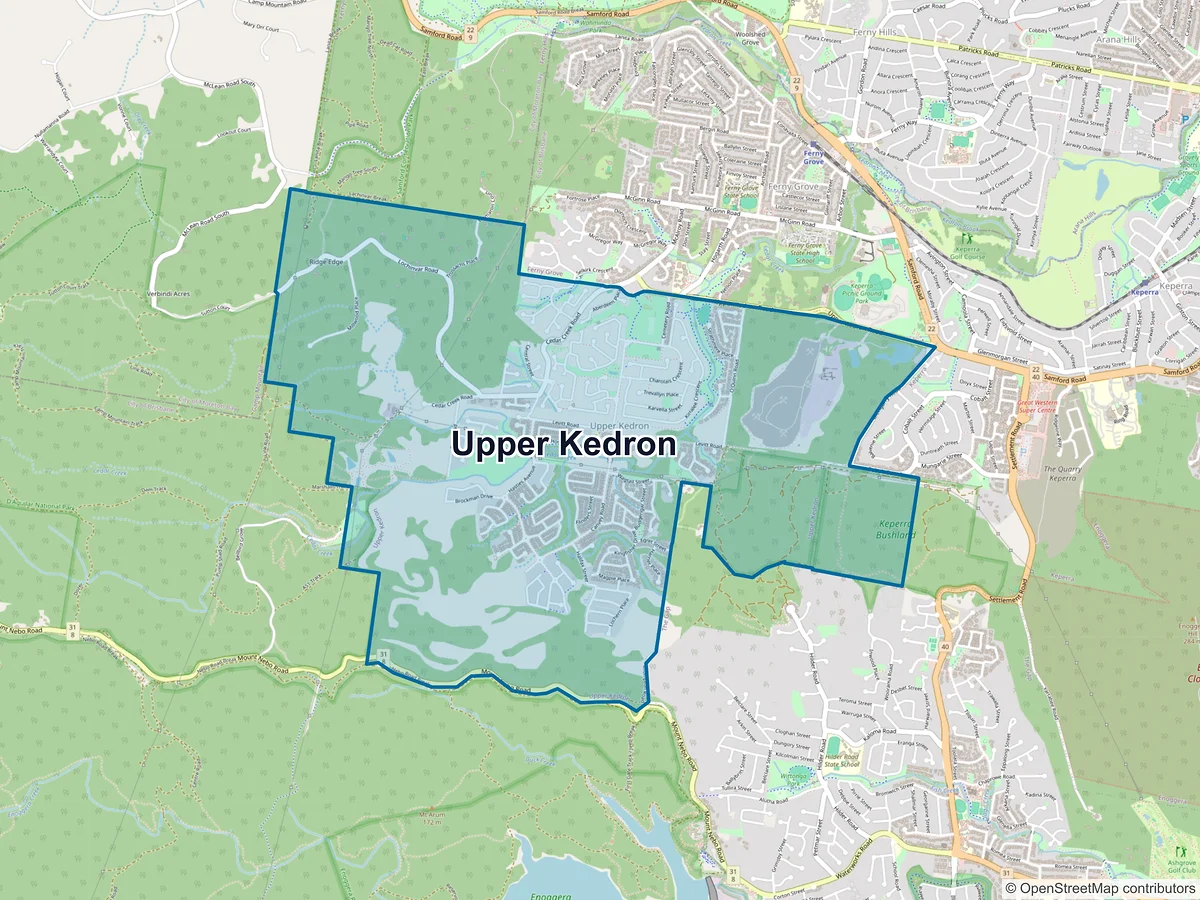 Map of Upper Kedron, QLD, Australia