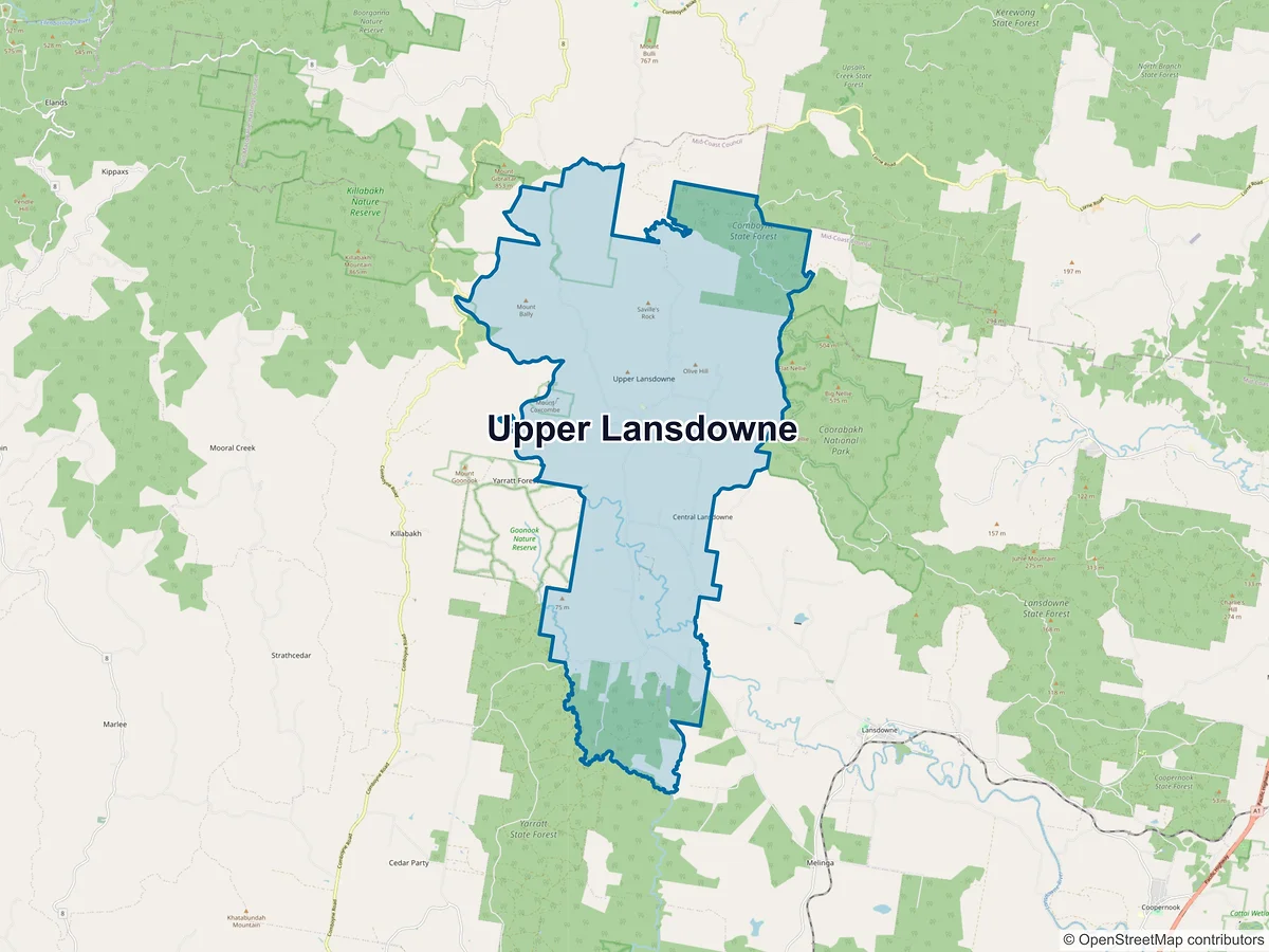 Map of Upper Lansdowne, NSW, Australia