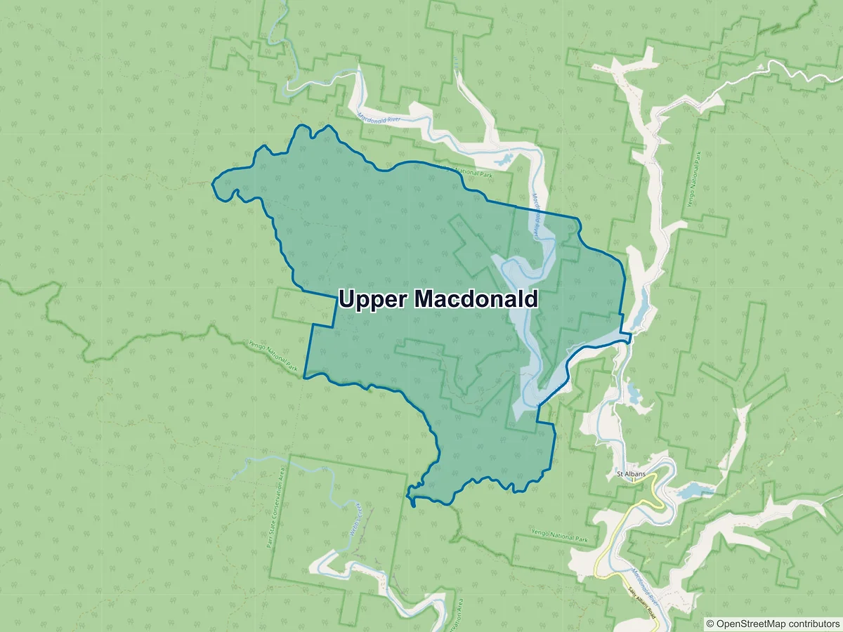 Map of Upper Macdonald, NSW, Australia