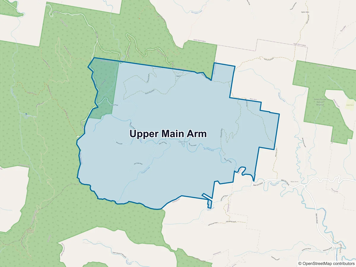Map of Upper Main Arm, NSW, Australia