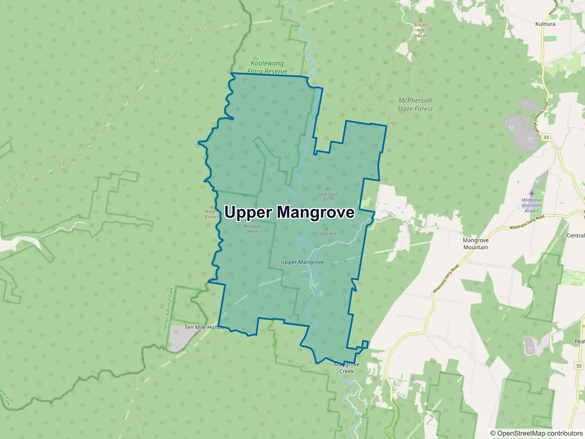 Map of Upper Mangrove, NSW, Australia