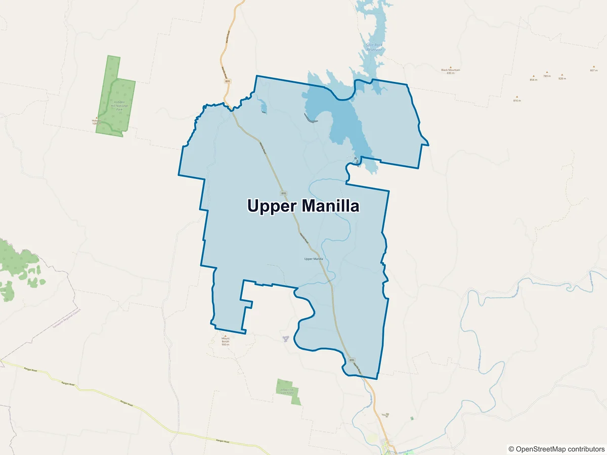 Map of Upper Manilla, NSW, Australia