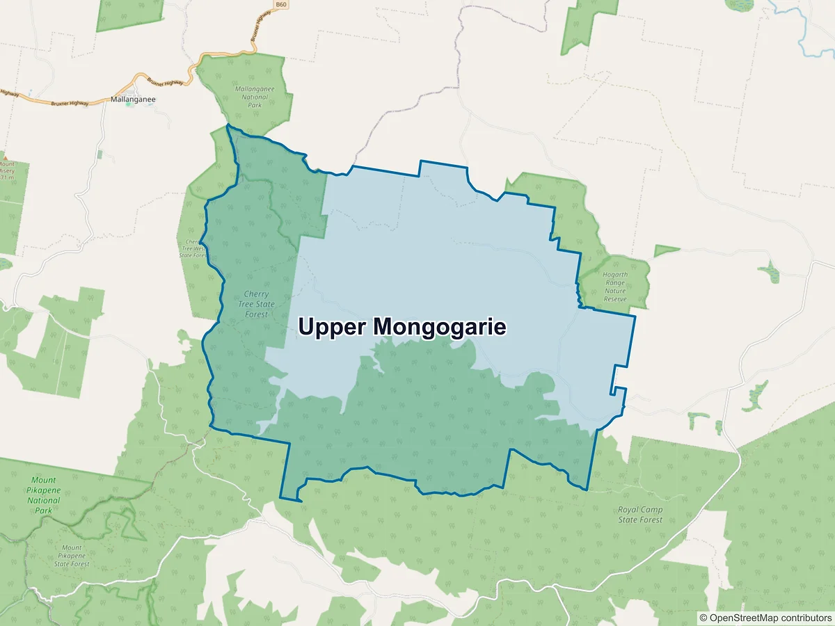 Map of Upper Mongogarie, NSW, Australia