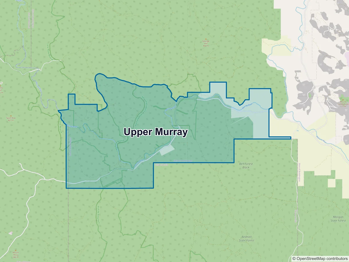Map of Upper Murray, WA, Australia