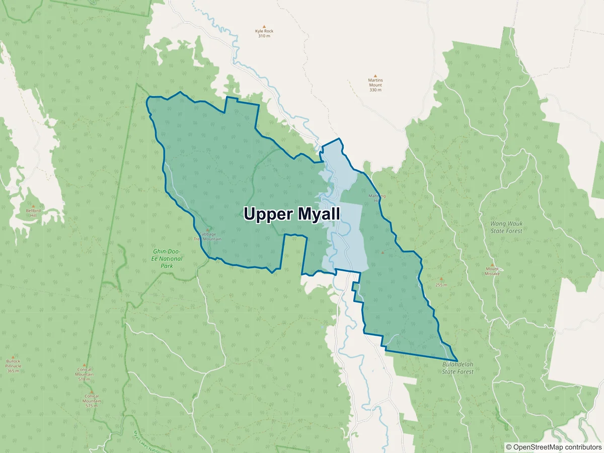 Map of Upper Myall, NSW, Australia