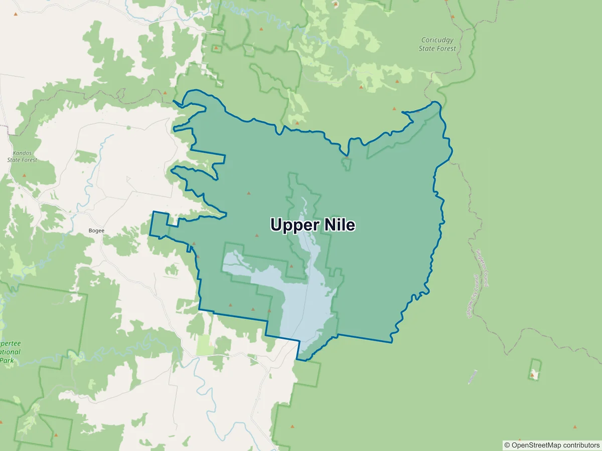 Map of Upper Nile, NSW, Australia