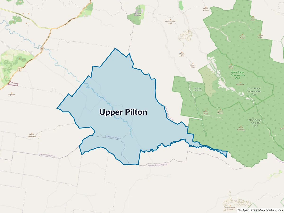 Map of Upper Pilton, QLD, Australia
