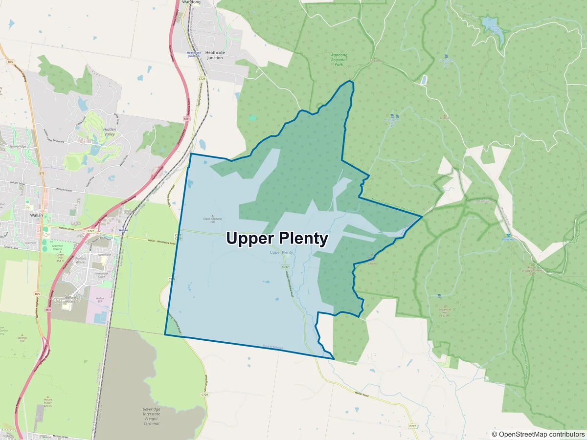 Map of Upper Plenty, VIC, Australia