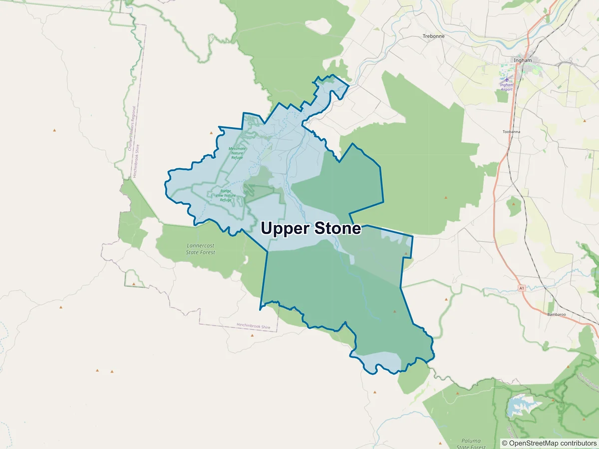Map of Upper Stone, QLD, Australia