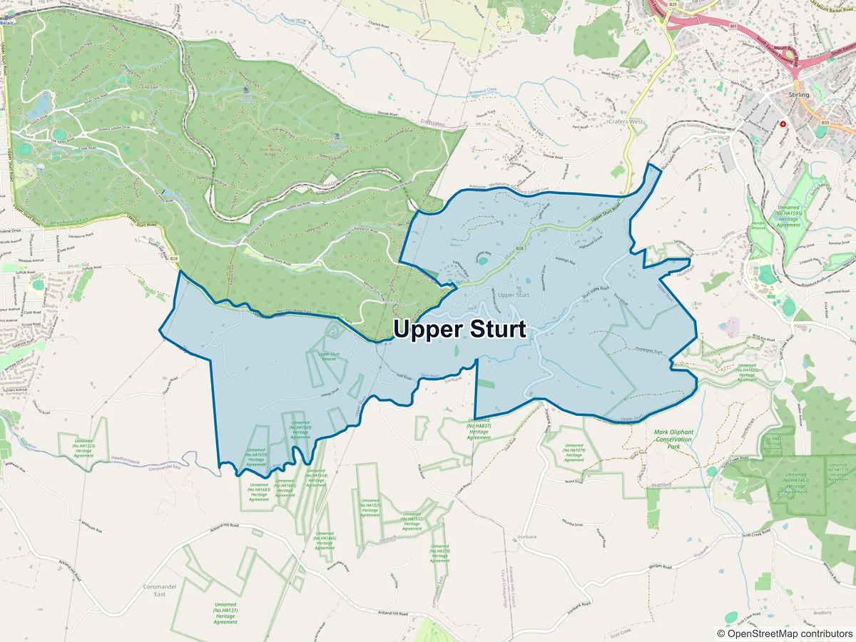 Map of Upper Sturt, SA, Australia