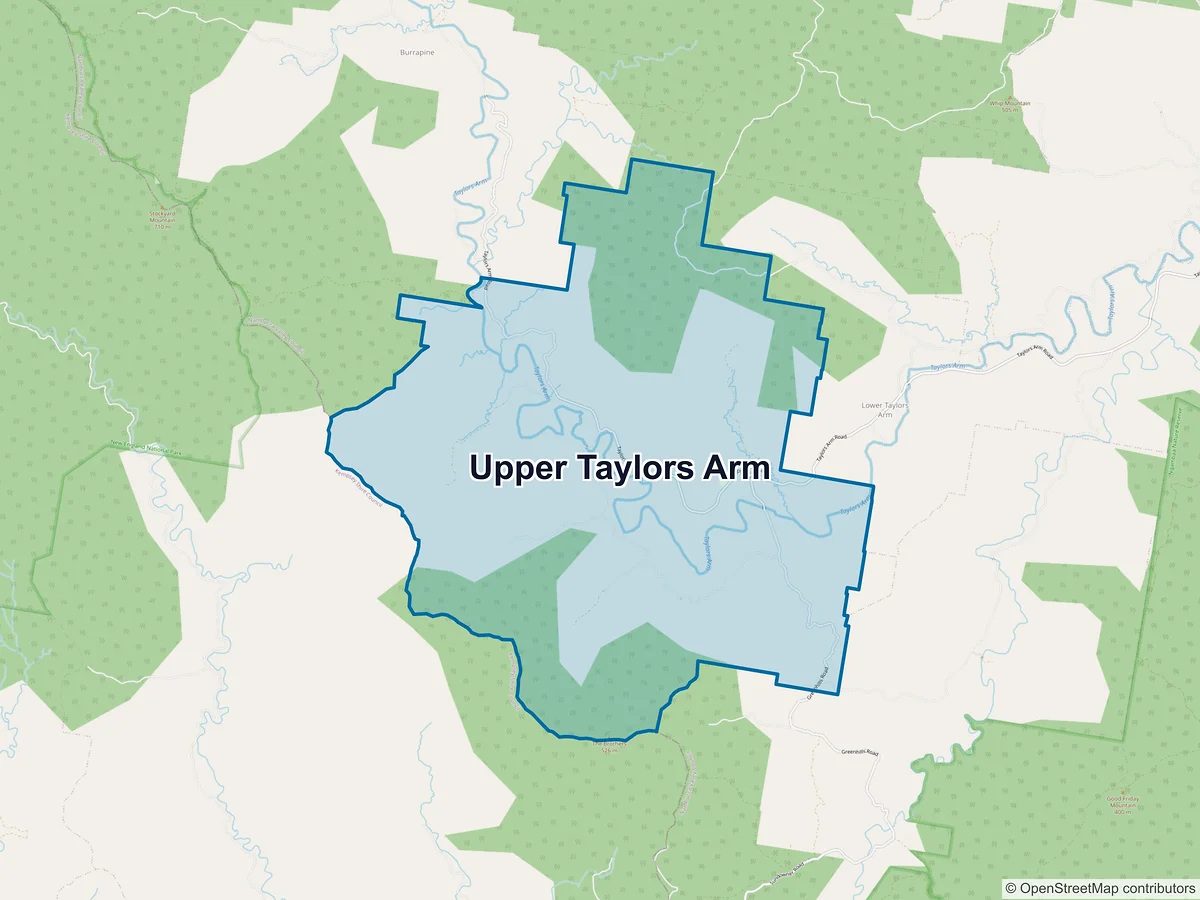 Map of Upper Taylors Arm, NSW, Australia